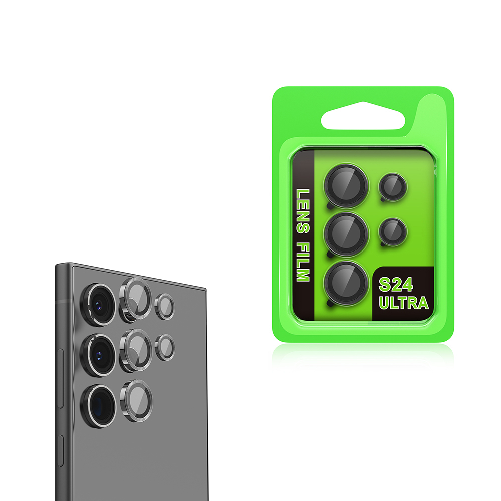 [RNZ-TA117439] Samsung Galaxy S24 Ultra Uyumlu Zore CL-07 Kamera Lens Koruyucu (Siyah)