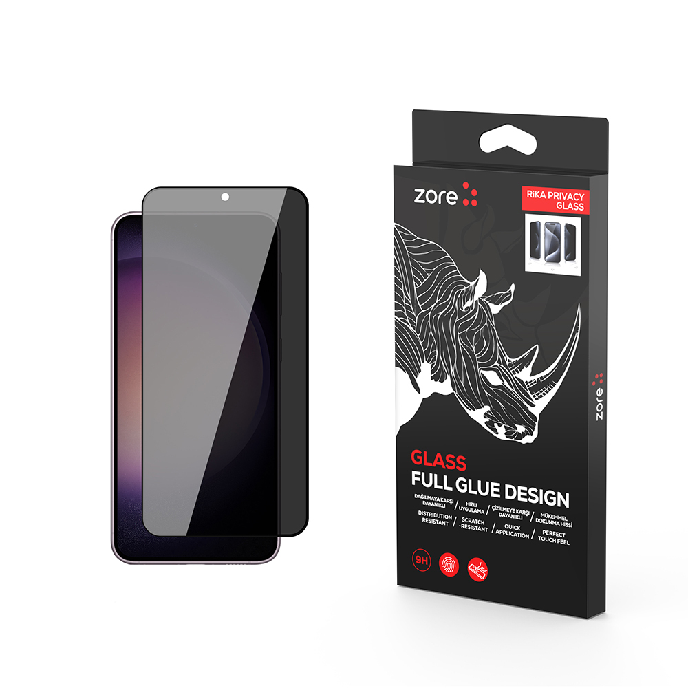 [RNZ-TA118080] Samsung Galaxy S22 Uyumlu Zore Rika Premium Privacy Temperli Cam Ekran Koruyucu