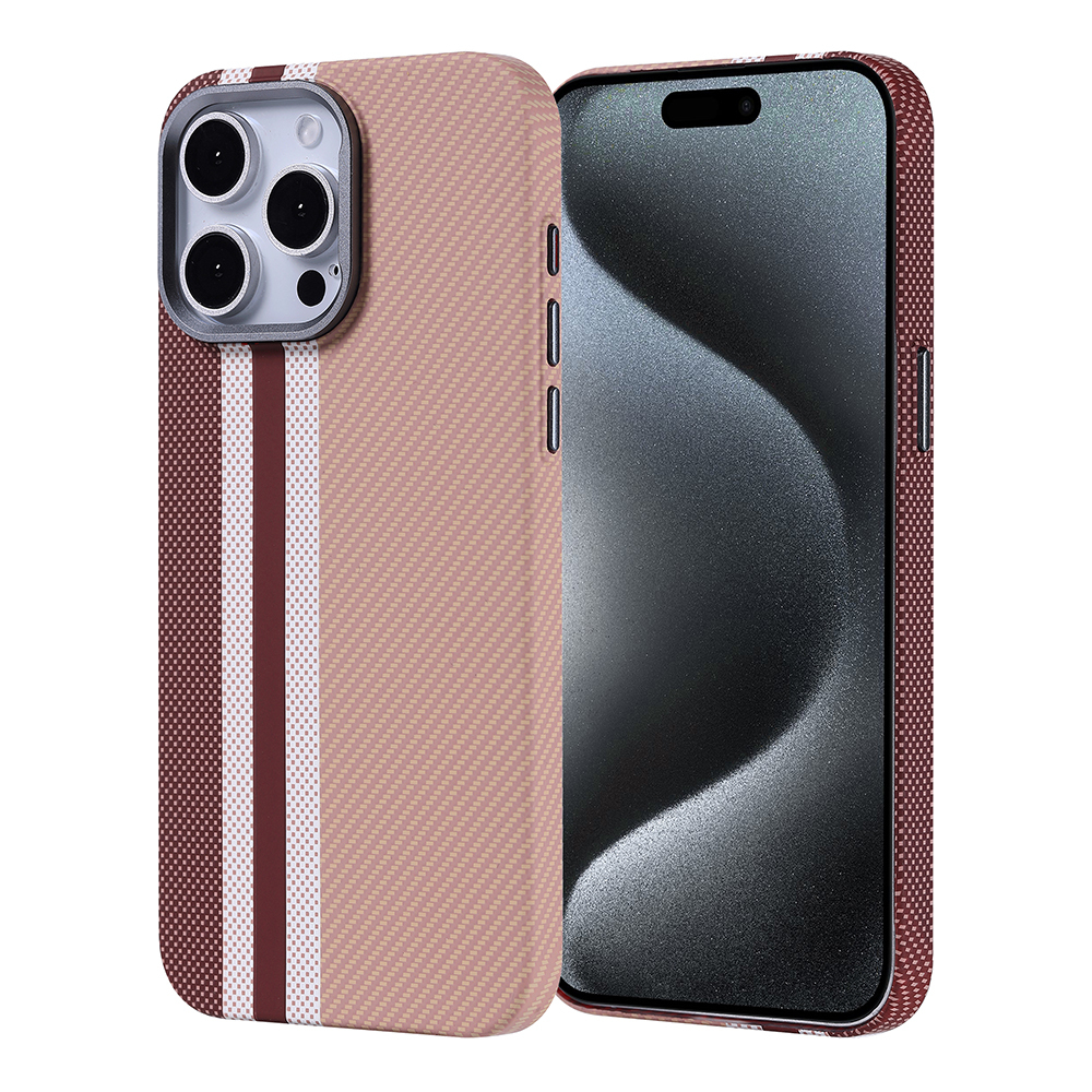 Apple iPhone 15 Pro Uyumlu Kılıf M-safe Şarj Özellikli Karbon Fiber Görünümlü Zore Nekst Kapak