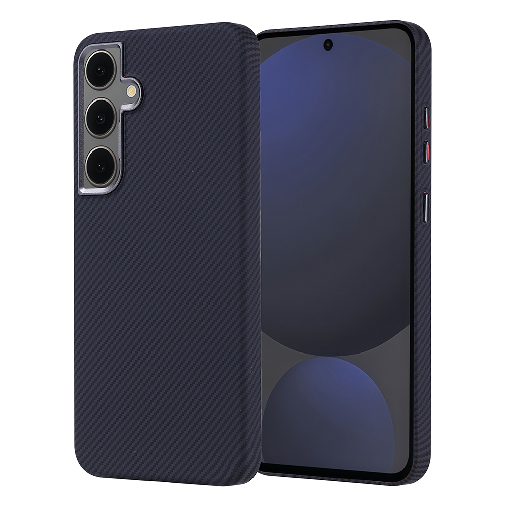 Samsung Galaxy S24 FE Uyumlu Kılıf M-safe Şarj Özellikli Karbon Fiber Görünümlü Zore Nekst Kapak