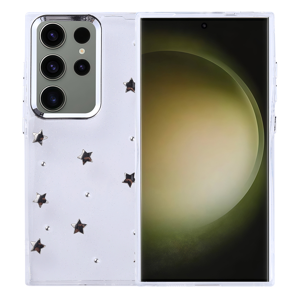 Samsung Galaxy S25 Ultra Uyumlu Kılıf Airbag Tasarımlı Simli Şeffaf Zore Kutup Kapak