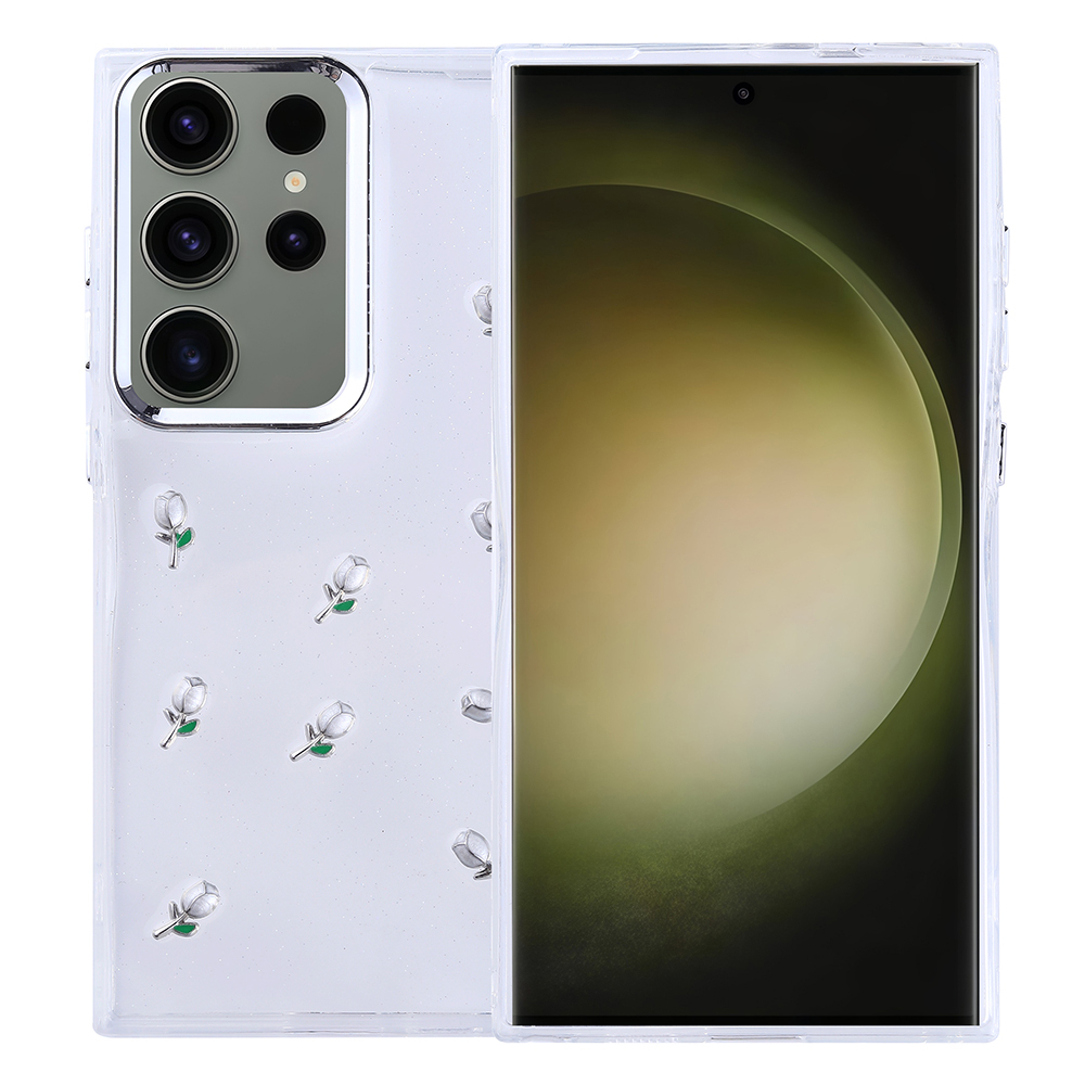 Samsung Galaxy S25 Ultra Uyumlu Kılıf Airbag Tasarımlı Simli Şeffaf Zore Kutup Kapak