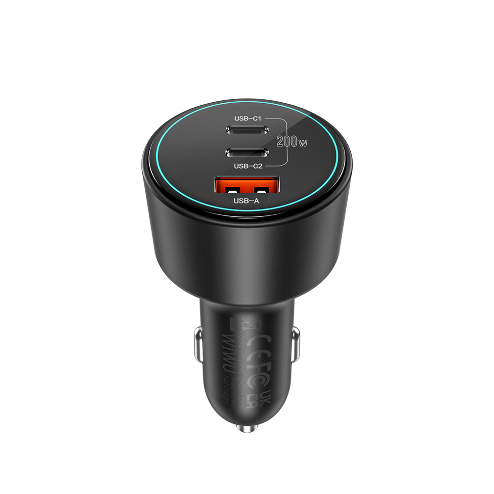 [RNZ-TA115699] Wiwu Wi-QC026 Starship Serisi Hızlı Şarj Özellikli Dual Type-C + USB-A Portlu Araç Şarj Aleti 200W