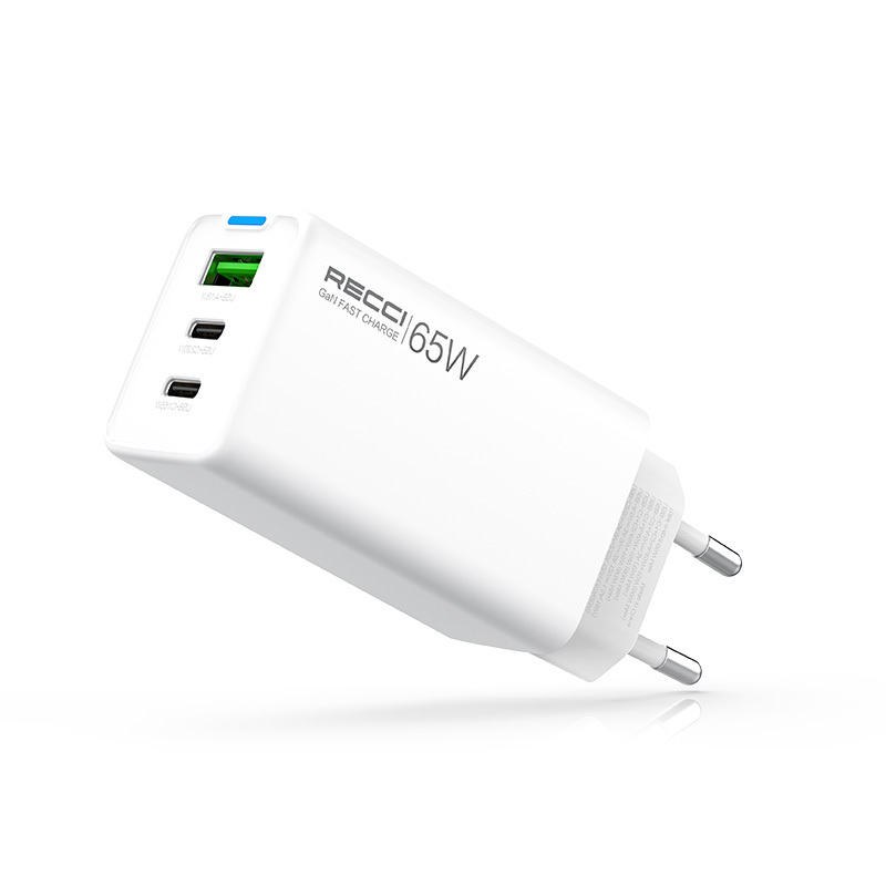 [RNZ-TA115690] Recci RC109E Type-C PD & USB-A GaN Teknolojili Hızlı Şarj Başlığı 65W