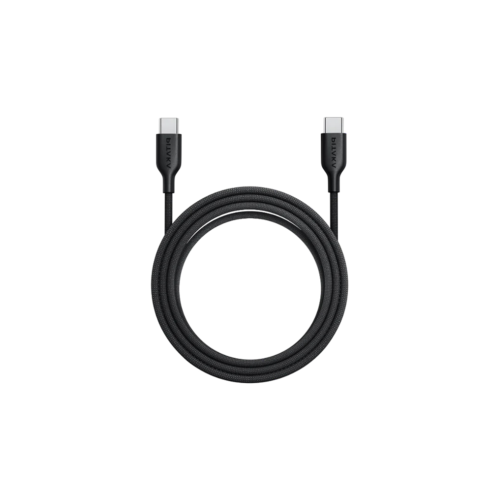 [RNZ-TA115698] Pitaka Flex Braided Örgülü Tasarımlı Type-C to Type-C PD Data ve Şarj Kablosu 60W 1.2M (Siyah)