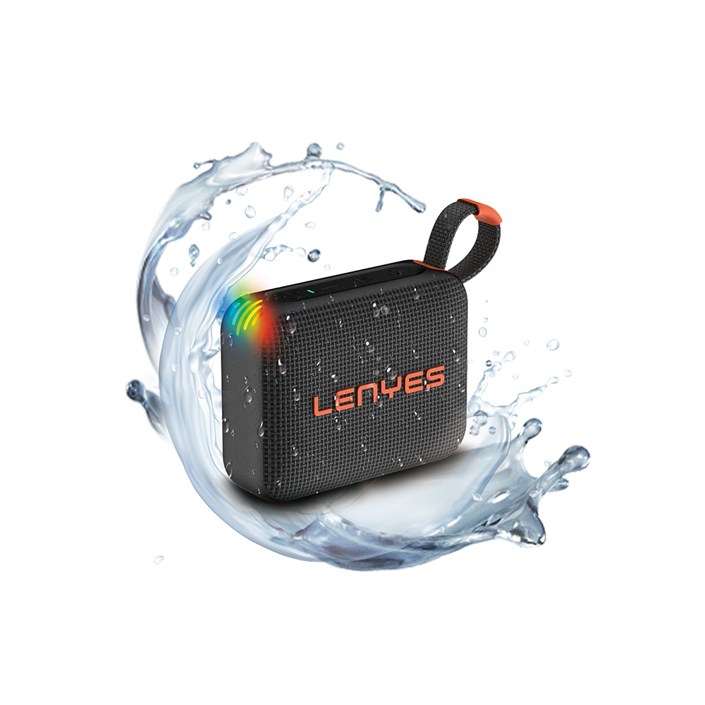 [RNZ-TA115710] Lenyes S216 Su Geçirmez Özellikli RGB Işıklı Askılı Mini Bluetooth Speaker Hoparlör v5.3 (Siyah)