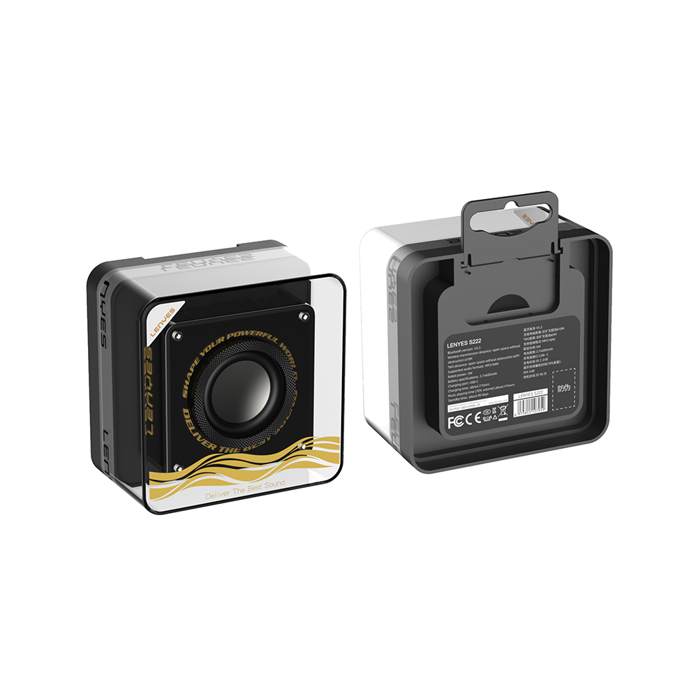 [RNZ-TA127023] Lenyes S222 Mini TWS Kablosuz Bluetooth Hoparlör v5.3 5W (Siyah)