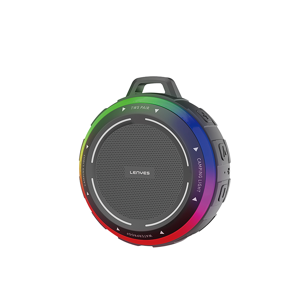 [RNZ-TA115724] Lenyes S223 RGB Işıklı Askı Aparatlı Mini Bluetooth Speaker Hoparlör v5.3 (Siyah)