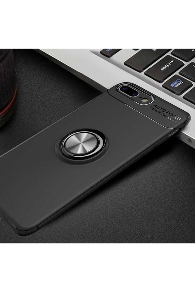 [RNZ-TA13226] Apple iPhone 8 Plus Uyumlu Kılıf Zore Ravel Silikon Kapak (Siyah)