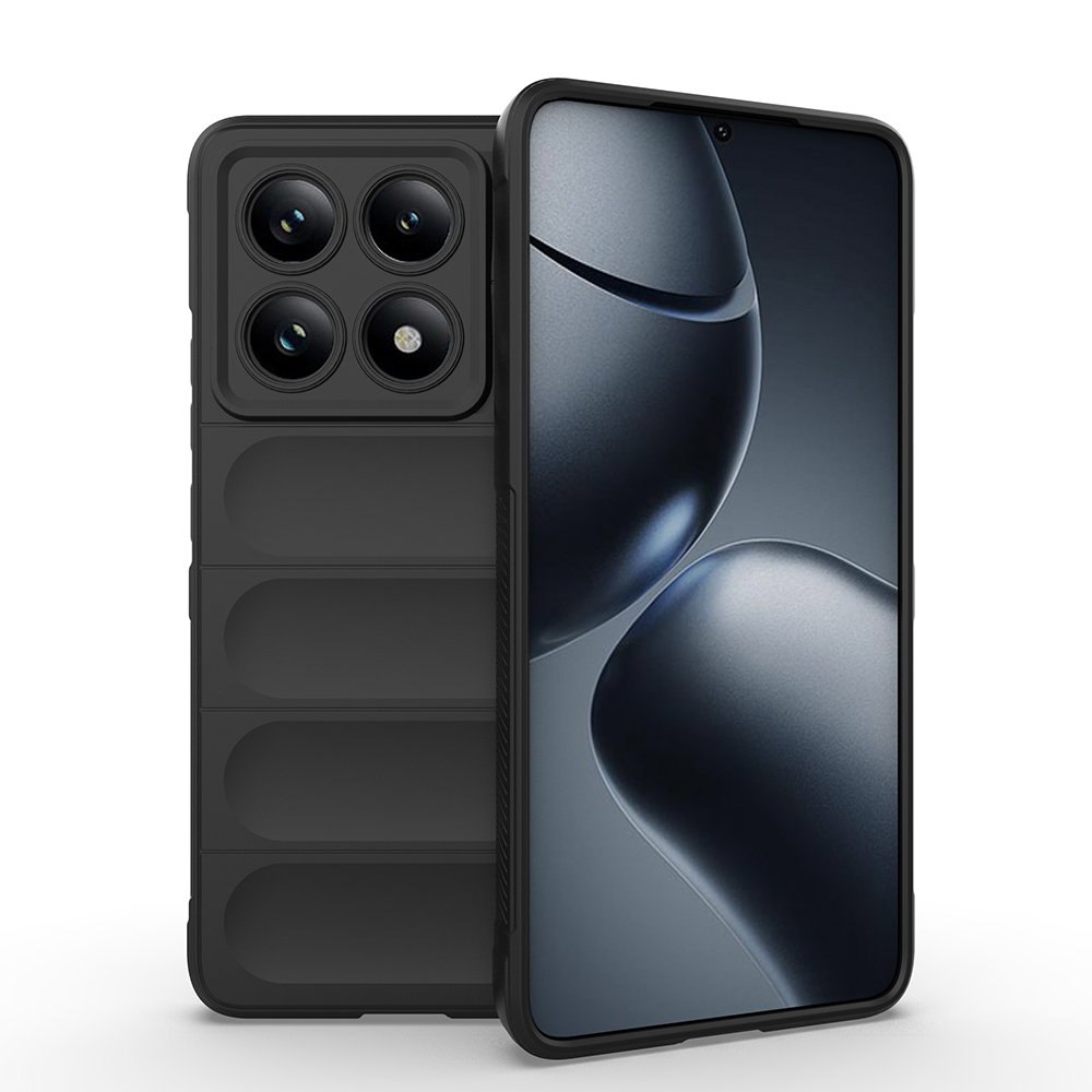 [RNZ-TA116619] Xiaomi 14T Pro Uyumlu Kılıf Esnek TPU Oyuklu Arka Yüzey Tasarımlı Zore Etnik Silikon Kapak (Siyah)