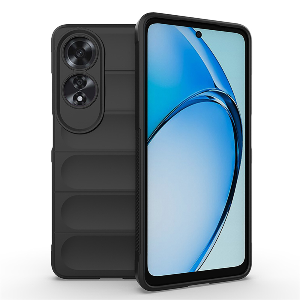 [RNZ-TA116605] Oppo A60 Uyumlu Kılıf Esnek TPU Oyuklu Arka Yüzey Tasarımlı Zore Etnik Silikon Kapak (Siyah)