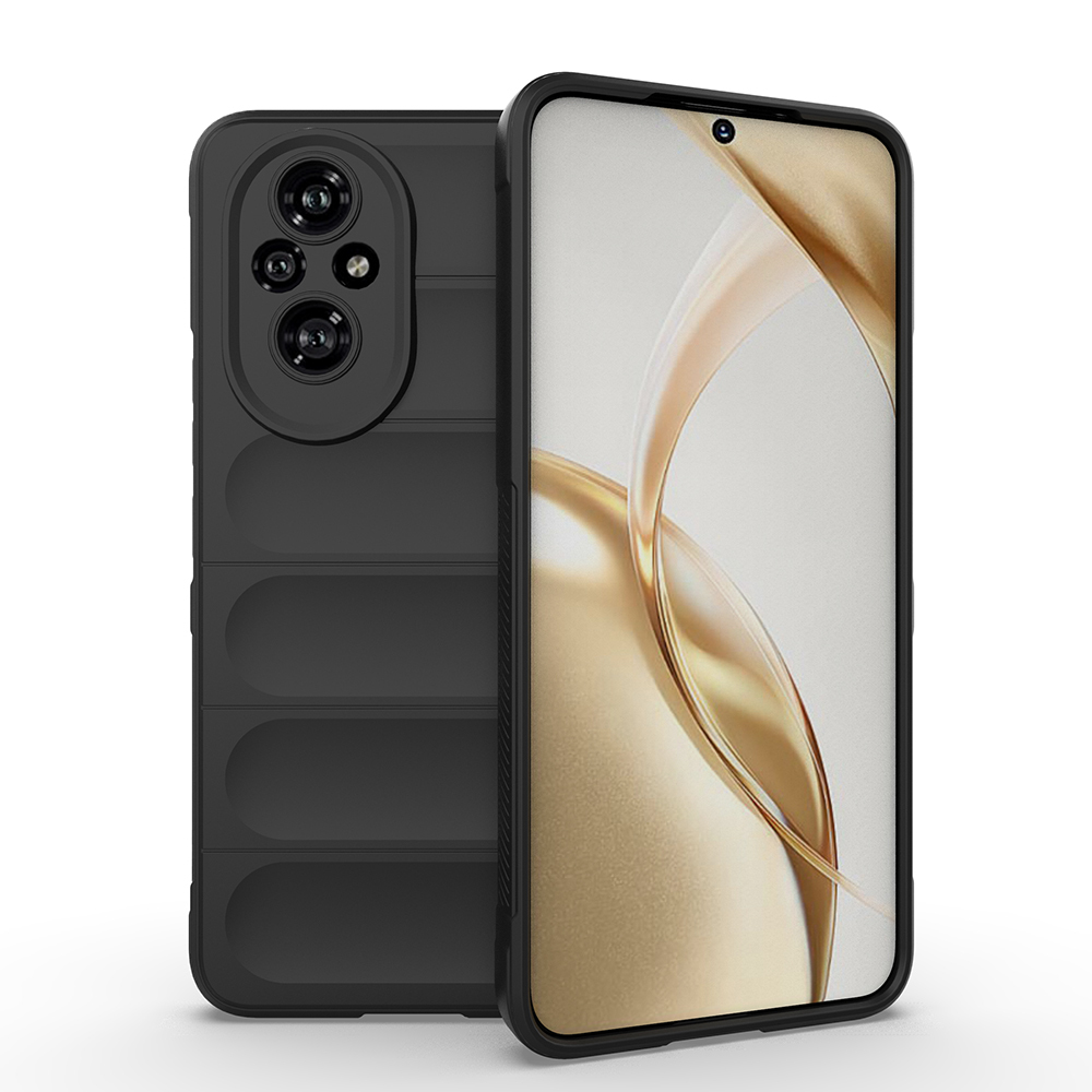 [RNZ-TA116612] Honor 200 Pro Uyumlu Kılıf Esnek TPU Oyuklu Arka Yüzey Tasarımlı Zore Etnik Silikon Kapak (Siyah)