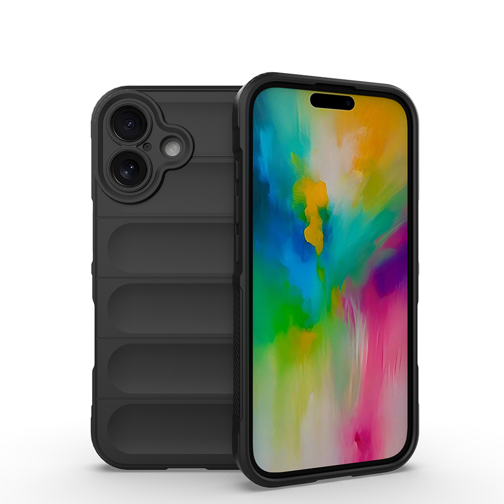 [RNZ-TA116630] Apple iPhone 16 Uyumlu Kılıf Esnek TPU Oyuklu Arka Yüzey Tasarımlı Zore Etnik Silikon Kapak (Siyah)