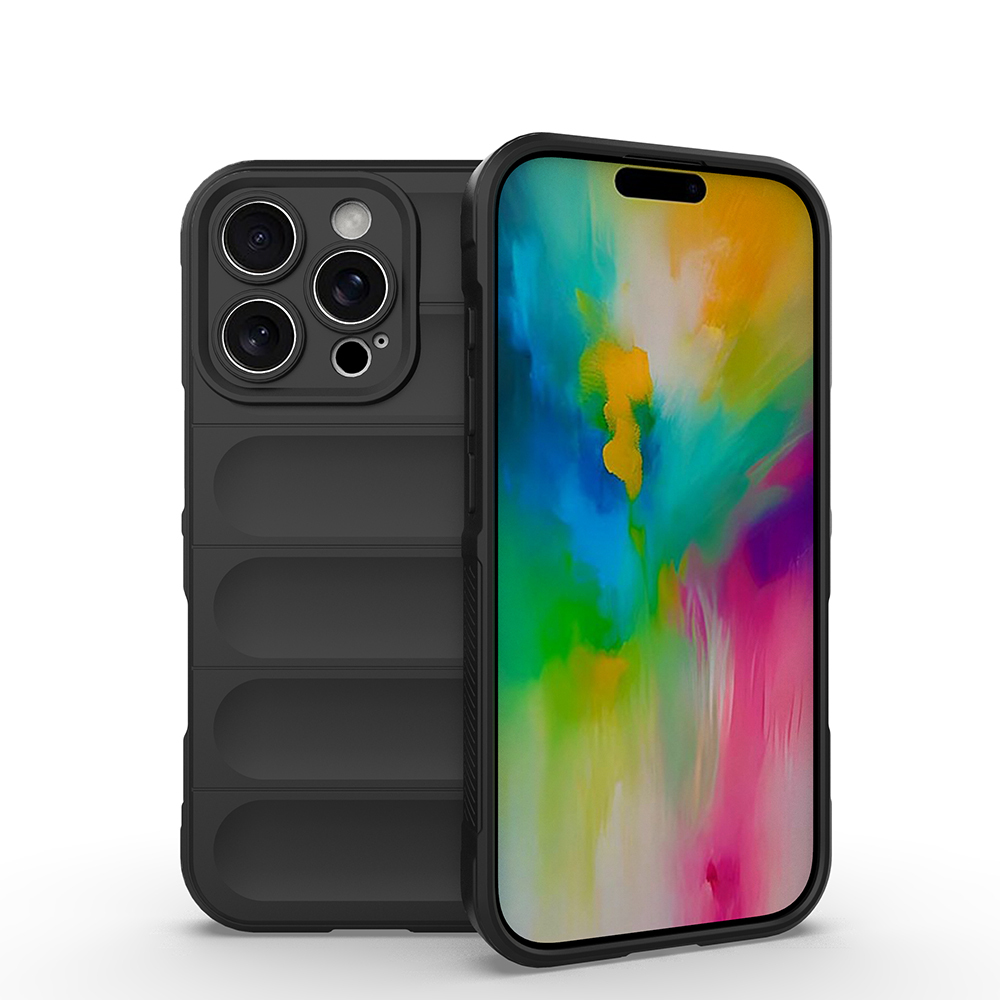 [RNZ-TA116634] Apple iPhone 16 Pro Uyumlu Kılıf Esnek TPU Oyuklu Arka Yüzey Tasarımlı Zore Etnik Silikon Kapak (Siyah)