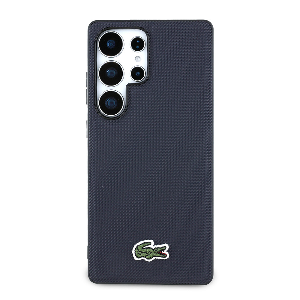 Samsung Galaxy S25 Ultra Uyumlu Kılıf Lacoste Orjinal Lisanslı PU Pike Desenli Arka Yüzey İkonik Timsah Dokuma Logolu Kapak