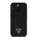 Apple iPhone 15 Pro Max Uyumlu Kılıf Guess Orjinal Lisanslı M-safe Şarj Özellikli Sıcak Baskılı Üçgen Logolu PU Deri Peony Kapak