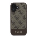 Apple iPhone 16 Uyumlu Kılıf Guess Orjinal Lisanslı PU Deri Şerit Logo Dizaynlı Kapak