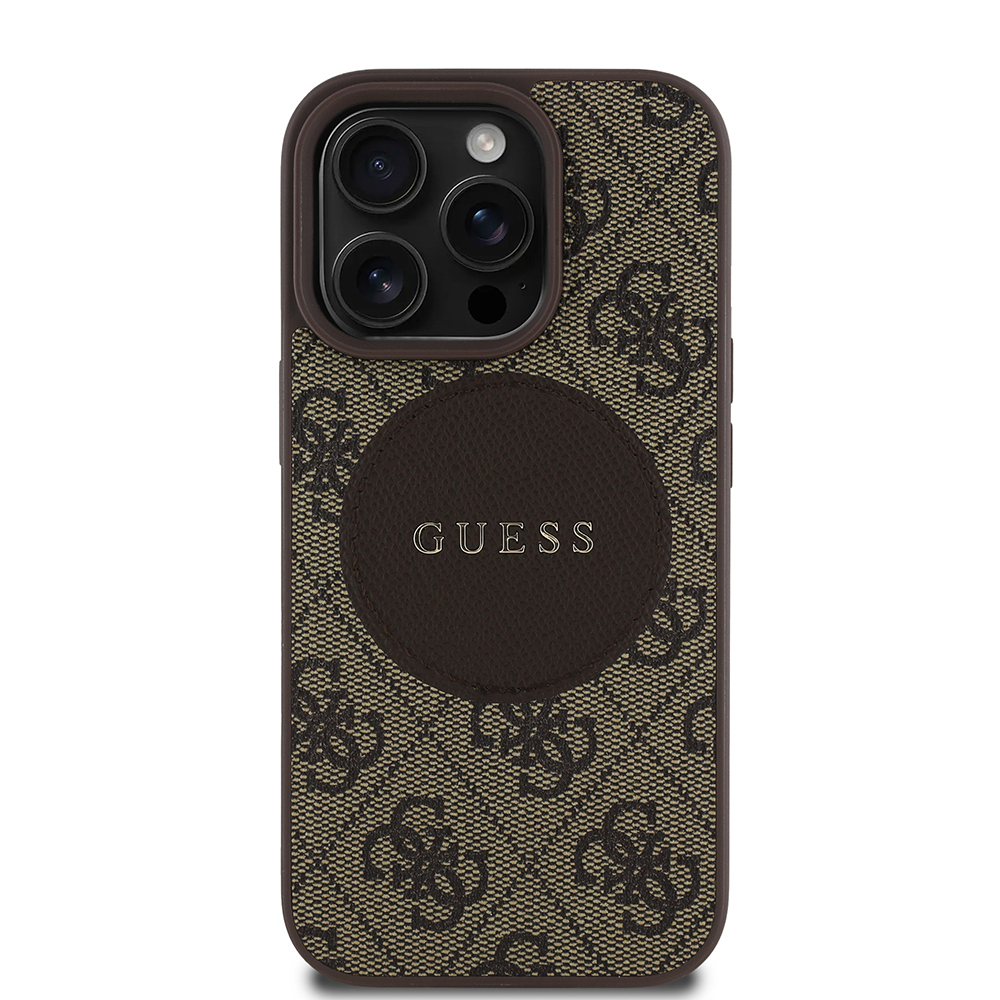 Apple iPhone 14 Pro Max Uyumlu Kılıf Guess Orjinal Lisanslı M-safe Şarj Özellikli Yazı Logolu Circle Classic Kapak