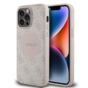 Apple iPhone 14 Pro Max Uyumlu Kılıf Guess Orjinal Lisanslı M-safe Şarj Özellikli Yazı Logolu Circle Classic Kapak