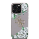 Apple iPhone 15 Pro Max Uyumlu Kılıf Guess Orjinal Lisanslı Gül Baskılı Büyük Metal Logo Dizaynlı Kapak