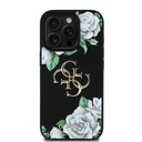 Apple iPhone 15 Pro Max Uyumlu Kılıf Guess Orjinal Lisanslı Gül Baskılı Büyük Metal Logo Dizaynlı Kapak