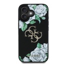 Apple iPhone 16 Uyumlu Kılıf Guess Orjinal Lisanslı Gül Baskılı Büyük Metal Logo Dizaynlı Kapak
