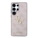 Samsung Galaxy S25 Ultra Uyumlu Kılıf Guess Orjinal Lisanslı PU Deri 4G Desenli Metal Büyük 4G ve Yazı Logolu Kapak