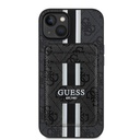 Apple iPhone 15 Uyumlu Kılıf Guess Orjinal Lisanslı M-safe Şarj Özellikli 4G Desenli Çizgili Kartlıklı Kapak