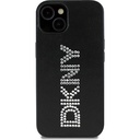 Apple iPhone 14 Uyumlu Kılıf DKNY Orjinal Lisanslı Taşlı DKNY Yazılı Metalik Rhinestones PU Deri Kapak