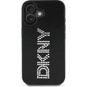 Apple iPhone 16 Uyumlu Kılıf DKNY Orjinal Lisanslı Taşlı DKNY Yazılı Metalik Rhinestones PU Deri Kapak