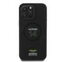 Apple iPhone 16 Pro Max Uyumlu Kılıf Aston Martin Orjinal Lisanslı M-safe Şarj Özellikli PU Deri Alonso 14 Baskılı Kapak