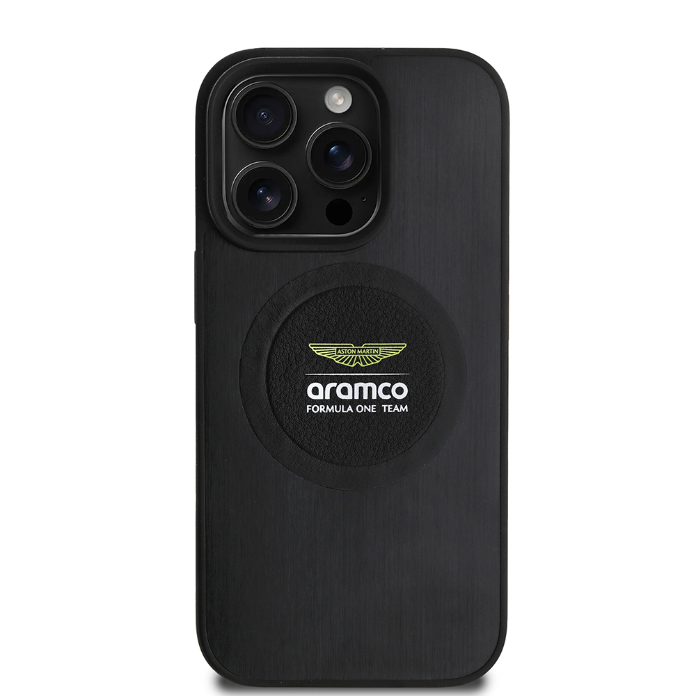 Apple iPhone 16 Pro Max Uyumlu Kılıf Aston Martin Orjinal Lisanslı M-safe Şarj Özellikli Aluminyum Arka Yüzeyli Formula One Team Baskılı Kapak