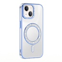Apple iPhone 14 Uyumlu Kılıf Pırlanta Taş Tasarımlı M-safe Şarj Özellikli Zore Karetta Silikon Kapak