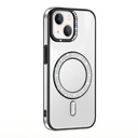 Apple iPhone 14 Uyumlu Kılıf Pırlanta Taş Tasarımlı M-safe Şarj Özellikli Zore Karetta Silikon Kapak