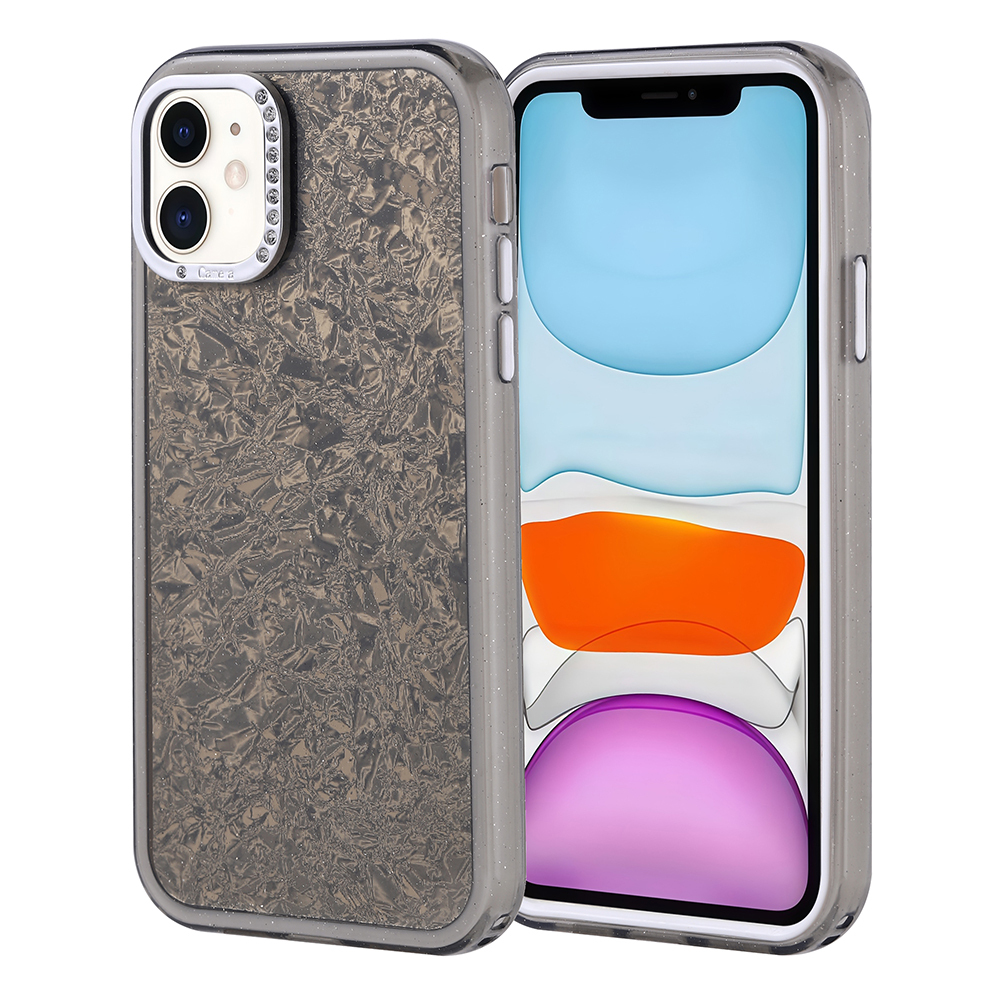 [RNZ-TA118507] Apple iPhone 11 Uyumlu Kılıf Taşlı Tasarımlı Zore Kapi Kapak (Siyah)