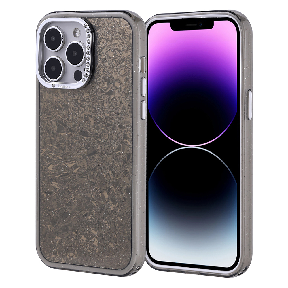 [RNZ-TA118522] Apple iPhone 14 Pro Max Uyumlu Kılıf Taşlı Tasarımlı Zore Kapi Kapak (Siyah)