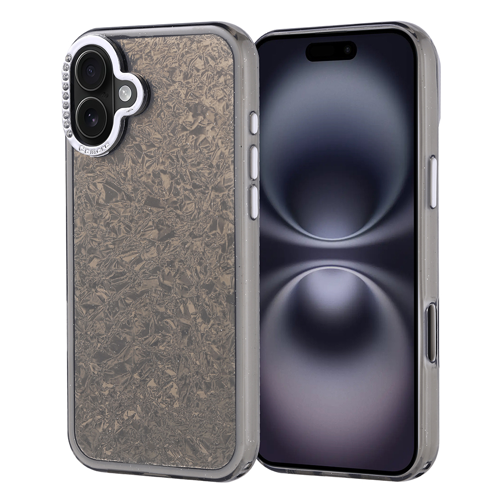 [RNZ-TA118547] Apple iPhone 16 Plus Uyumlu Kılıf Taşlı Tasarımlı Zore Kapi Kapak (Siyah)