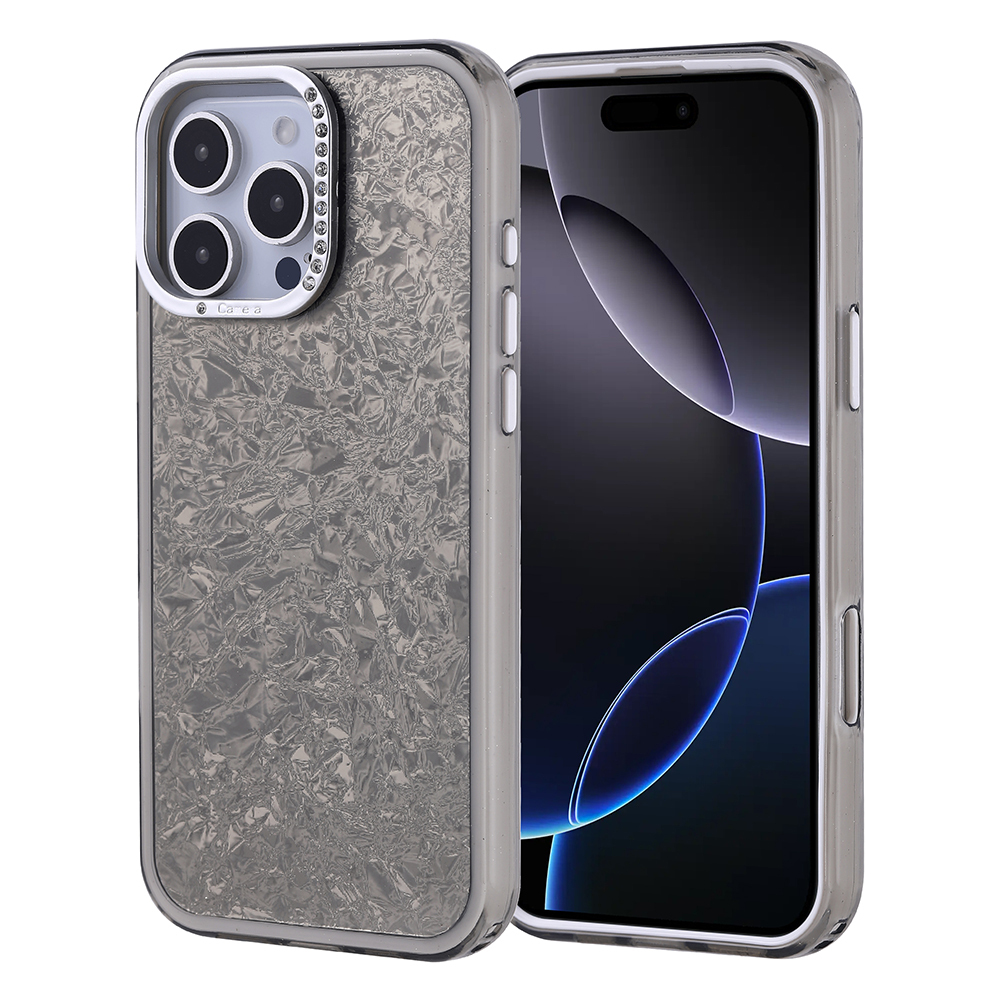 [RNZ-TA118557] Apple iPhone 16 Pro Max Uyumlu Kılıf Taşlı Tasarımlı Zore Kapi Kapak (Siyah)