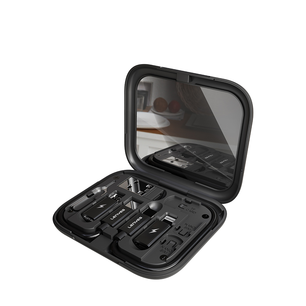 [RNZ-TA117151] Lenyes LB602 6in1 Type-C to Type-C Kablolu 60W Çevirici Adaptör Seti Standlı Saklama Kutusu