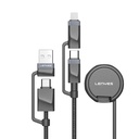 Lenyes LC541 USB-A + Type-C to Lightning – Type-C – Akıllı Saat Şarj Kablosu 60W 1M
