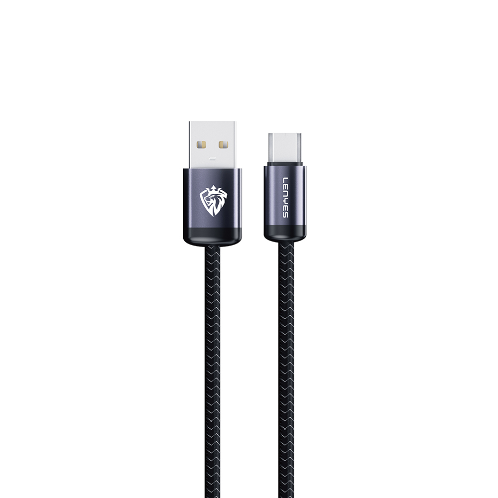 [RNZ-TA117154] Lenyes LC537 USB-A to Micro Hızlı Şarj Özellikli Örgülü Data ve Şarj Kablosu 10W 1M