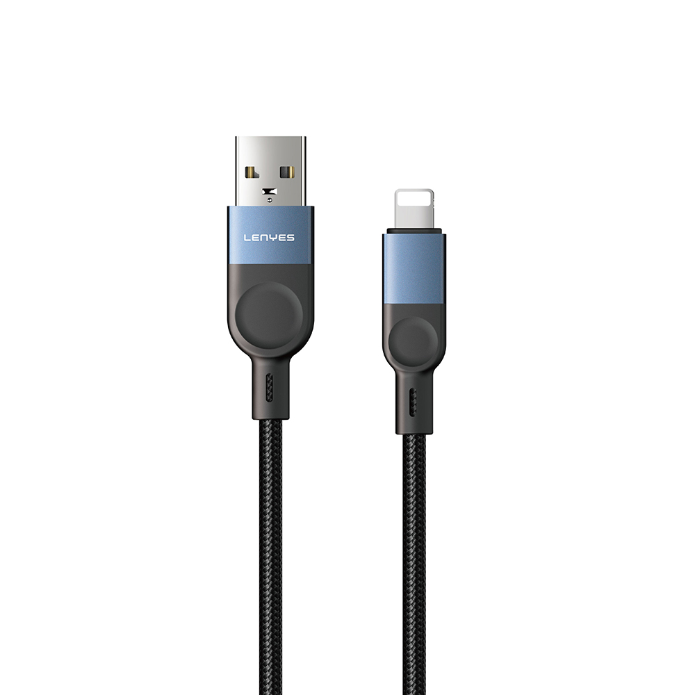 [RNZ-TA117152] Lenyes LC514 USB-A to Lightning Hızlı Şarj Özellikli Örgülü Data ve Şarj Kablosu 15W 1M