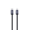 Lenyes LC537 Type-C to Lightning Hızlı Şarj Özellikli Örgülü Data ve Şarj Kablosu 27W 1M