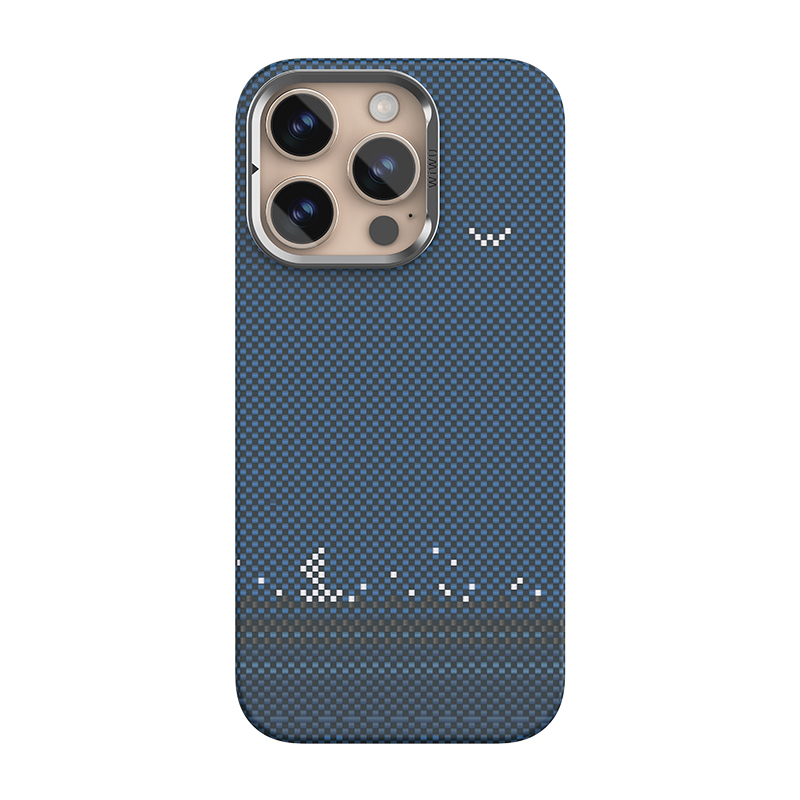 [RNZ-TA116676] Apple iPhone 16 Pro Max Uyumlu Kılıf Wiwu DCC-209 M-safe Şarj Özellikli Kamera Standlı Aramid Fiber Tasarım Kevlar Kapak