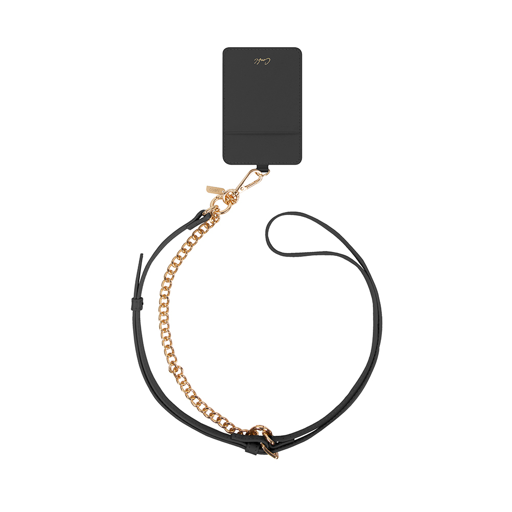 [RNZ-TA118780] Coehl Caryne Serisi 3in1 Metal Tasarımlı Kartlıklı Telefon Askı Aparatı (Siyah)