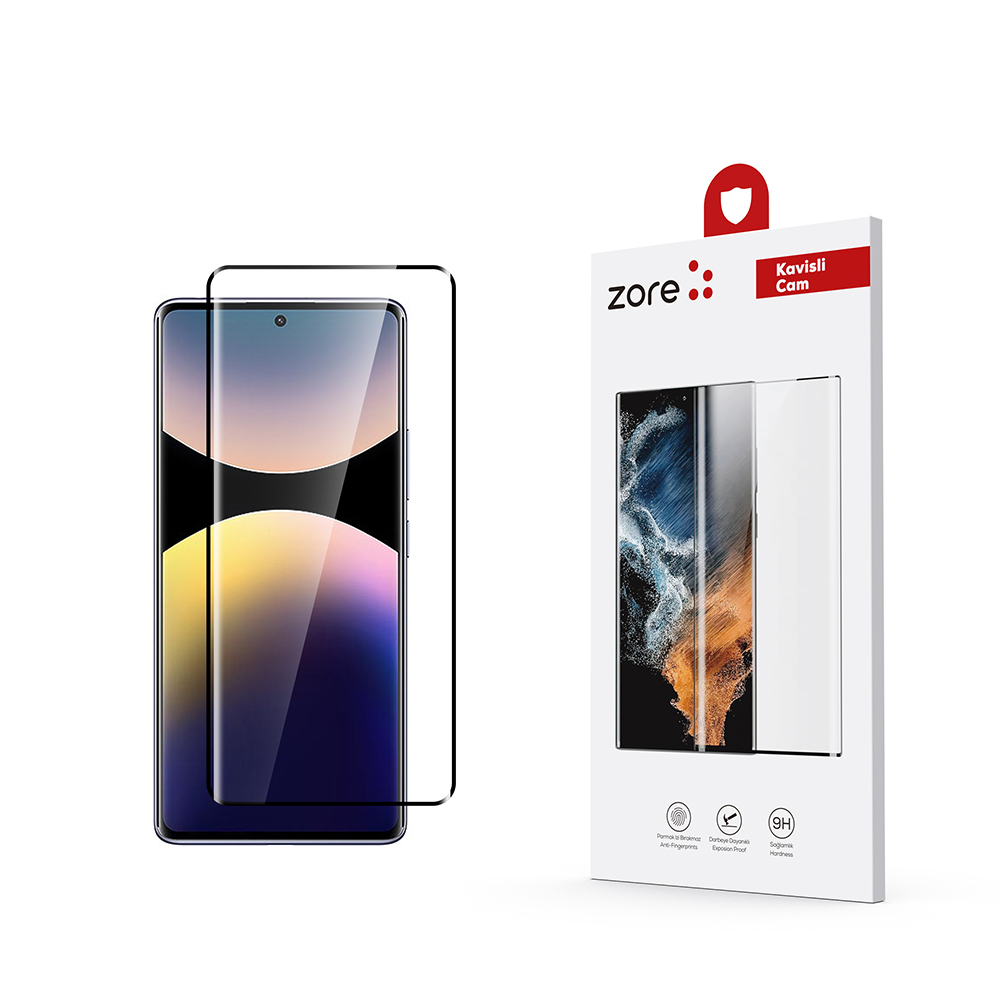 [RNZ-TA119040] Xiaomi Redmi Note 14 Pro 4G Uyumlu Zore Full Yapışkanlı Cam Ekran Koruyucu