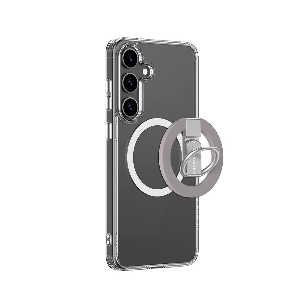 [RNZ-TA119076] Samsung Galaxy S25 Plus Uyumlu Kılıf M-safe Şarj Özellikli Yüzük Standlı Amazingthing Minimal Grip Serisi Kapak