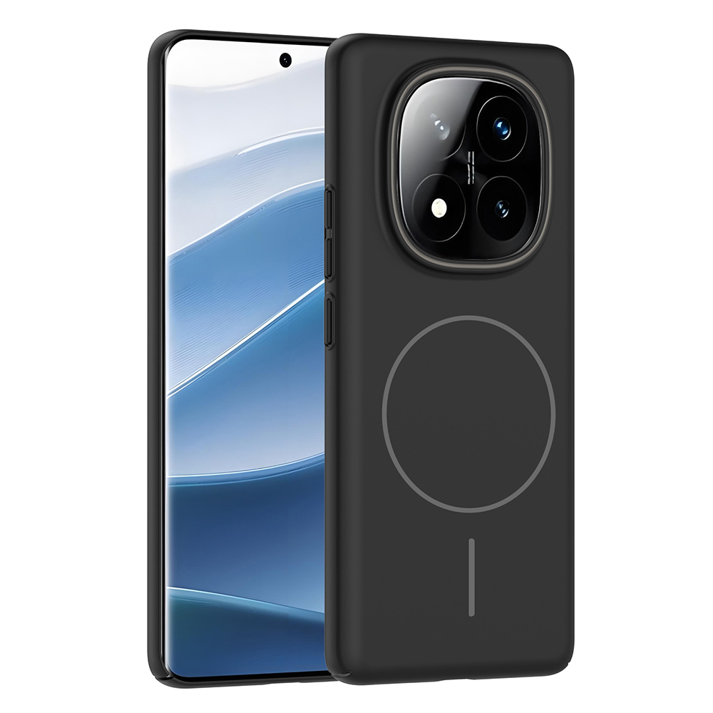 [RNZ-TA118810] Xiaomi Redmi Note 14 Pro 4G Uyumlu Kılıf M-safe Şarj Özellikli Zore Ruby Sert Kapak (Siyah)