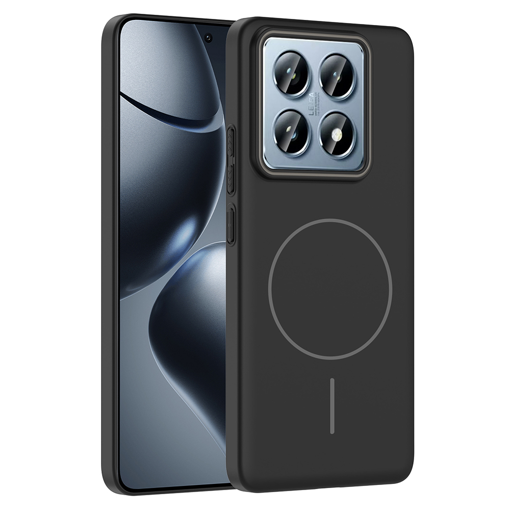 [RNZ-TA118814] Xiaomi 14T Pro Uyumlu Kılıf M-safe Şarj Özellikli Zore Ruby Sert Kapak (Siyah)