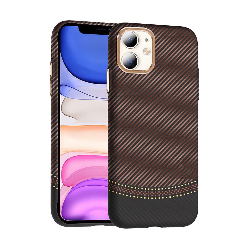 Apple iPhone 11 Uyumlu Kılıf M-safe Şarj Özellikli Karbon Fiber Görünümlü Zore Gros Kapak